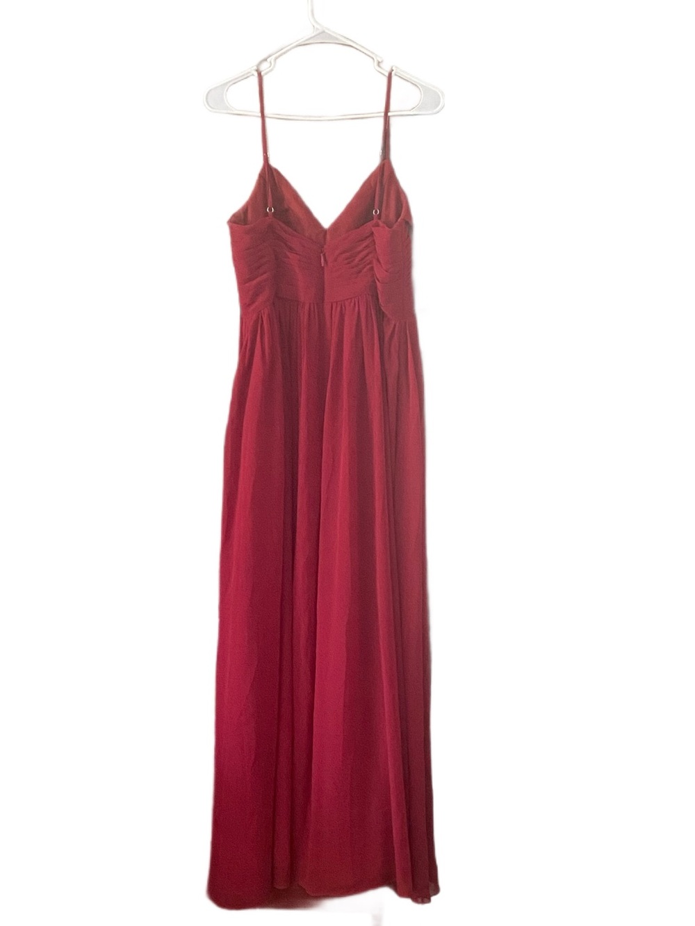 Azazie Pomegranate Red Spaghetti-Strap Maxi Dress with High Slit Size 10 - Picture 4 of 8